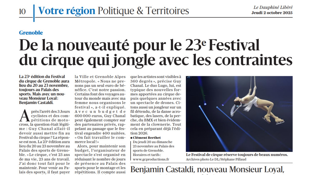 De la nouveauté pour le 23e Festival du cirque qui jongle avec les contraintes