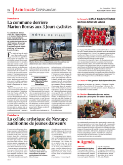 La commune derrière Marion Borras aux 3 Jours cyclistes