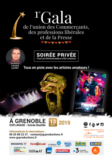 Affiche du 1er Gala de l’Union des Commerçants, Professions libérales et de la Presse