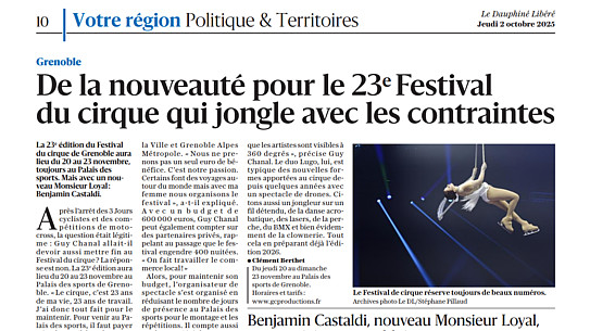 De la nouveauté pour le 23e Festival du cirque qui jongle avec les contraintes