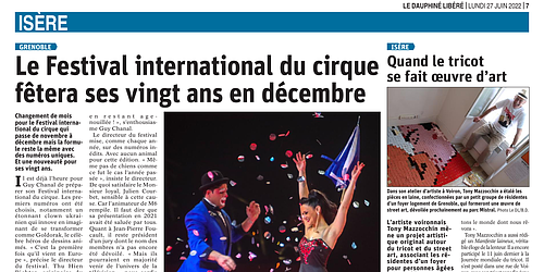 Article Dauphiné Libéré du 27 juin 2022