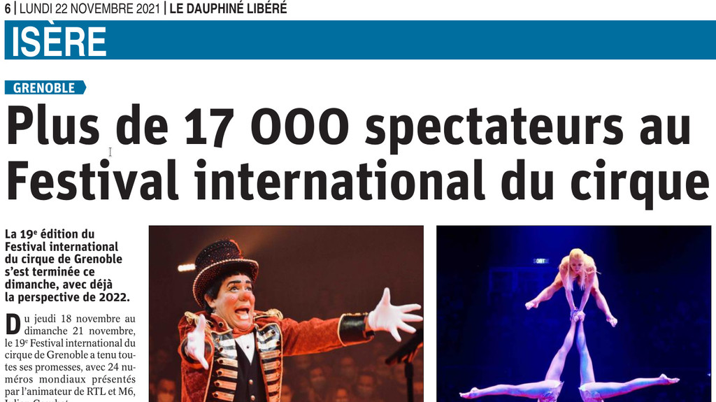 Plus de 17 000 spectateurs au Festival international du cirque