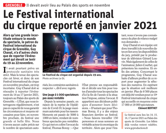 Le Festival international du cirque reporté en janvier 2021