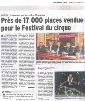Image Près de 17 000 places vendues pour le Festival du Cirque !